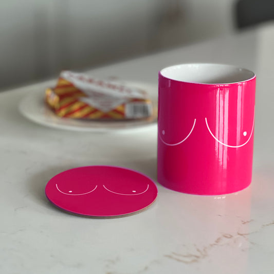 Breast Cancer Awareness Month Mug and Coaster Set