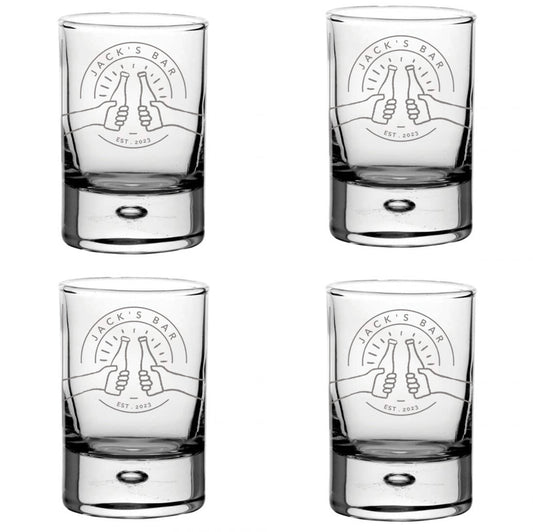 Engraved Shot Glasses - Set of 4, Gastro Pub Design