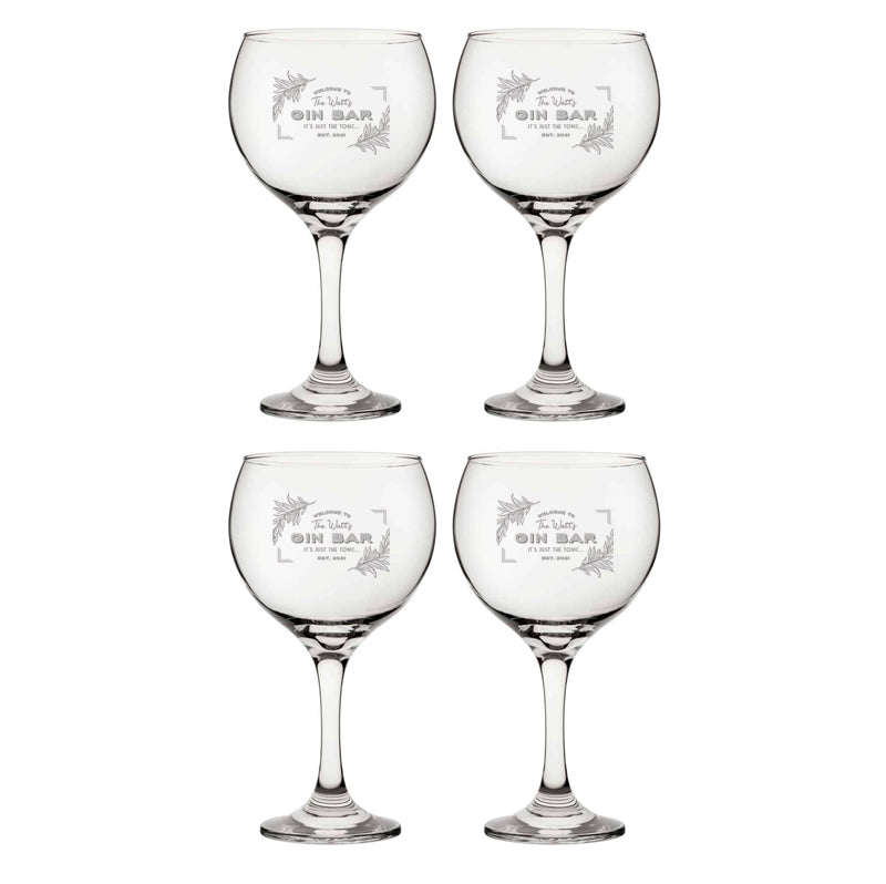 Engraved Gin Glasses Personalised using of Gin Bar Design