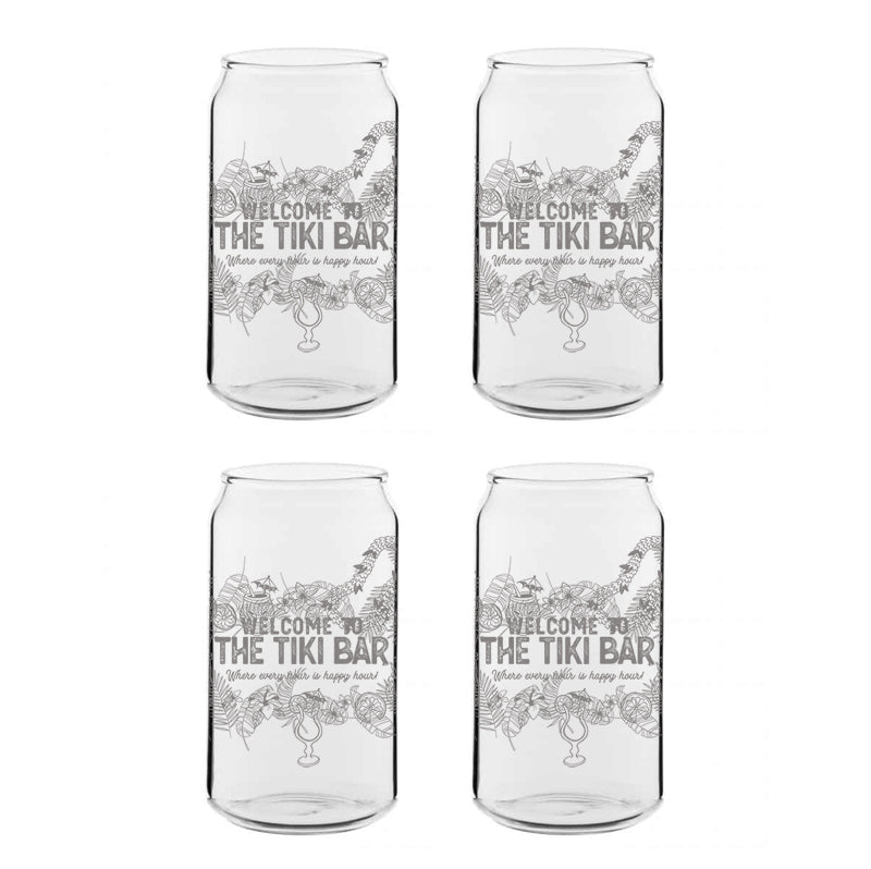 Personalised Can Style Tiki Bar Glass