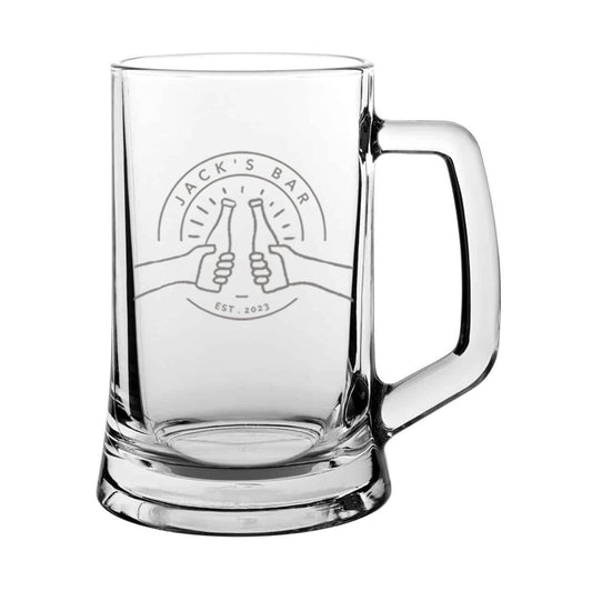 Glass Tankard Personalised with our Gastro Pub design