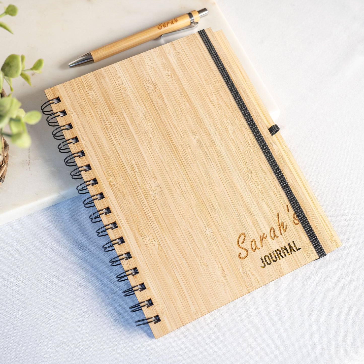 Personalised Bamboo Journal & Pen Set