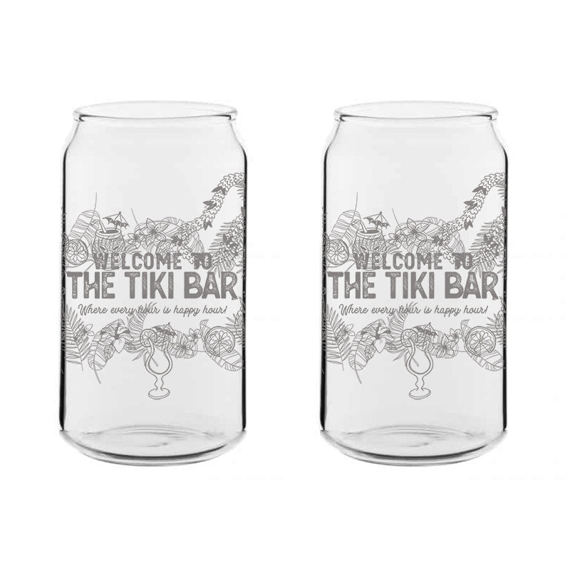 Personalised Can Style Tiki Bar Glass