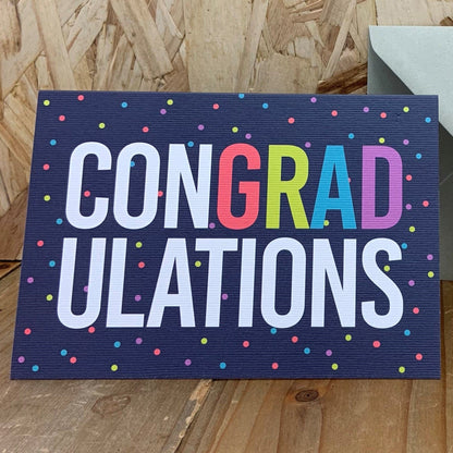 ConGRADulations Graduation Celebration Card & Pin Badge | University Degree Congratulations Greetings Card UK Design