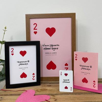 Personalised '2 of Hearts' Playing Card Print