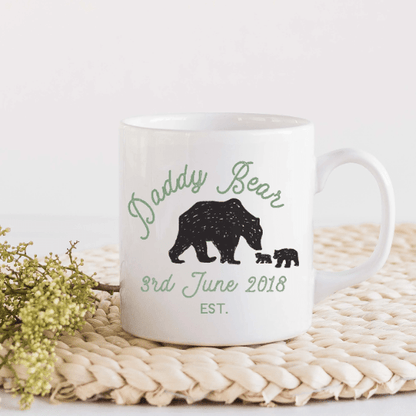 Daddy Bear Mug and Coaster Gift Set | Personalised for Dad's Birthday, Father's Day