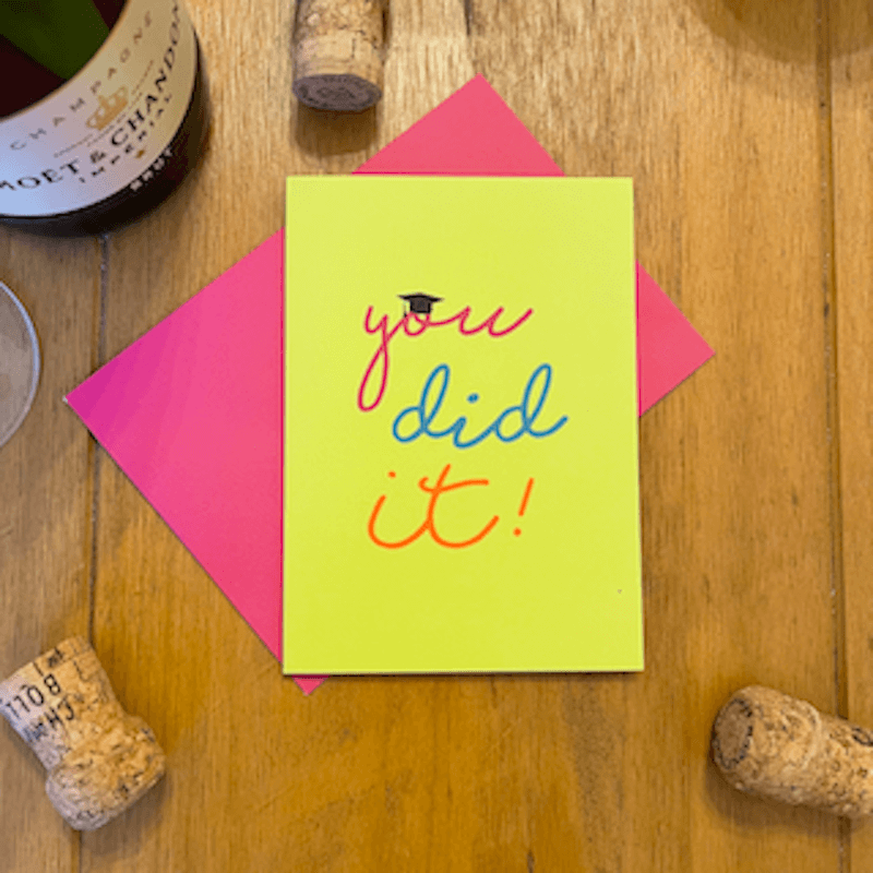 "You did it" greeting card for graduates representing our graduation gifts collection