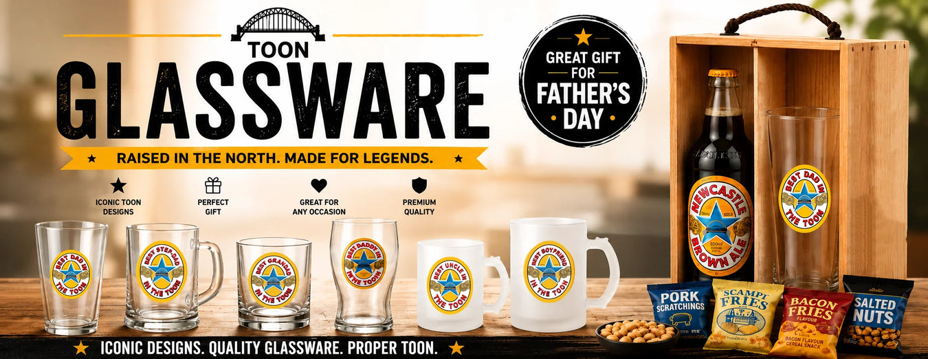 Best In The Toon Glassware collection together on a banner image