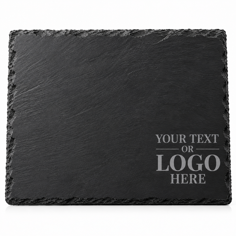 Personalised Engraved Slate Serving Platter – 40 × 30cm – Add Your Text or Logo