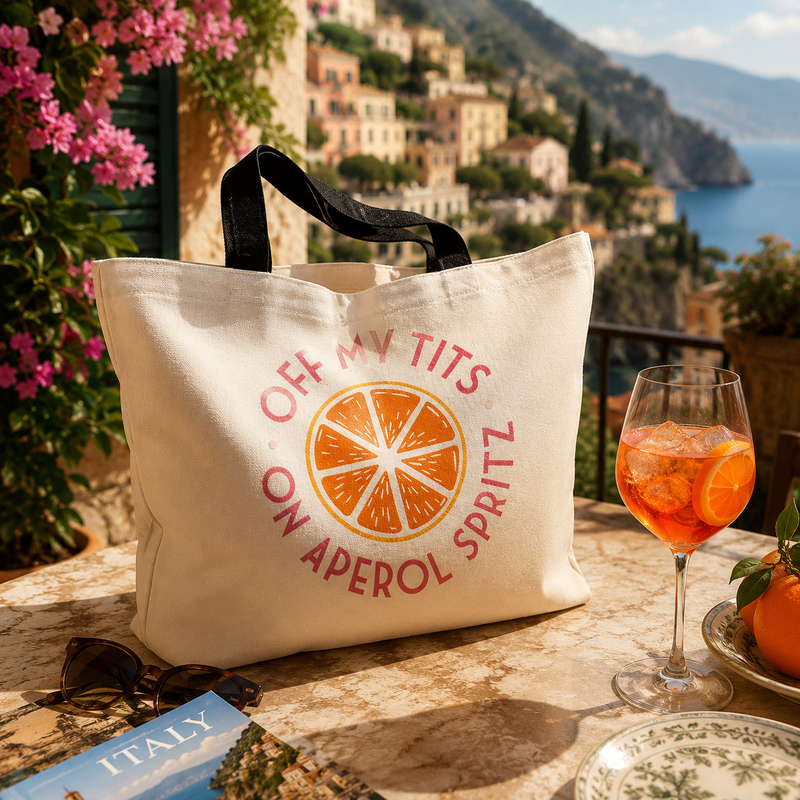 Aperol Spritz Beach Tote: Funny Summer Holiday Accessory for Cocktail Lovers