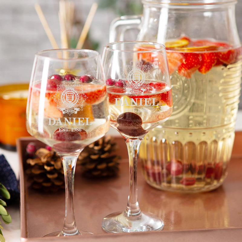 Military Engraved White Wine Glass – LAV Lal 295ml