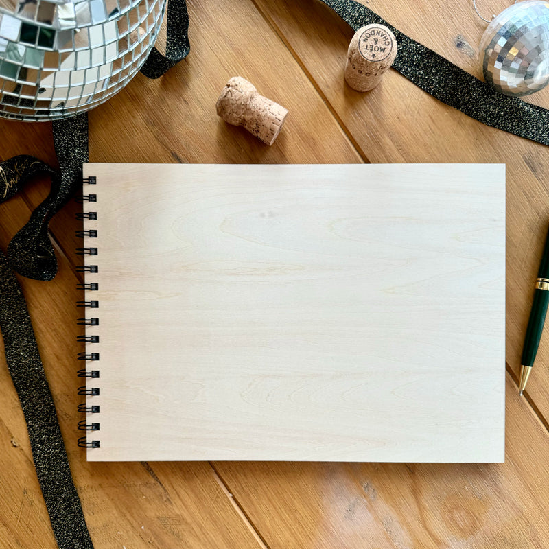 40th Birthday Personalised Wooden Engraved Guest Book