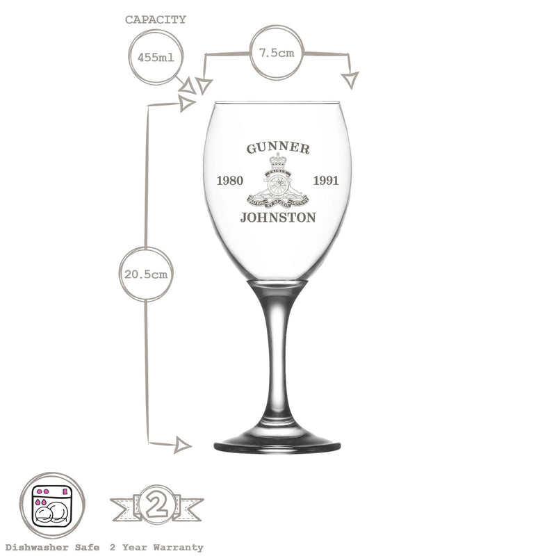 Military Engraved Red Wine Glass – LAV Empire 455ml