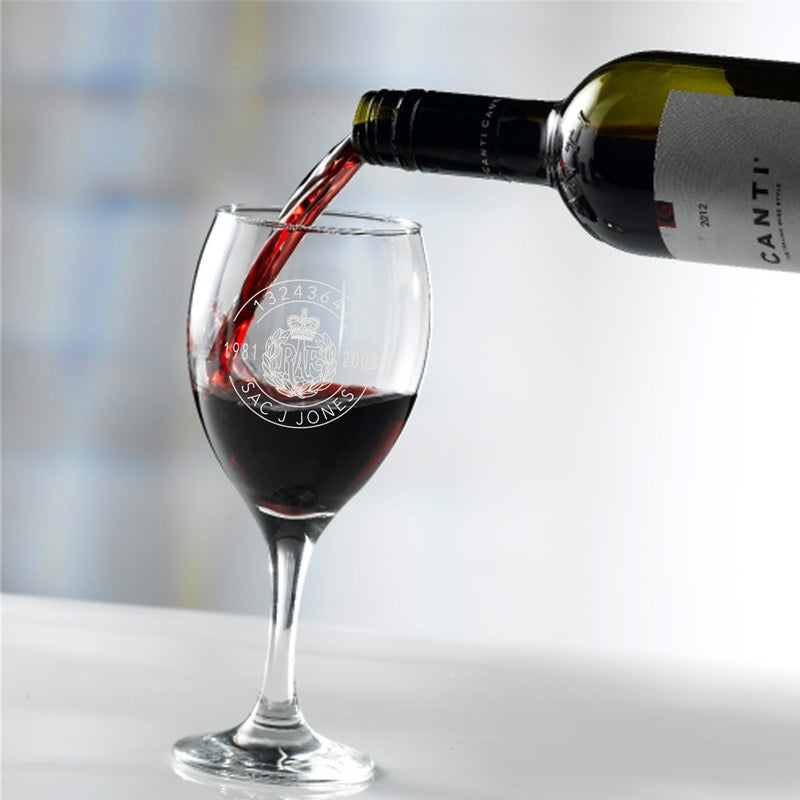 Military Engraved Red Wine Glass – LAV Empire 455ml