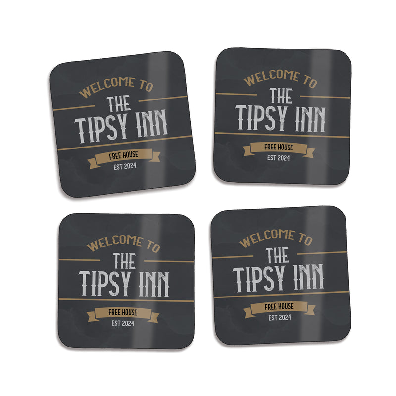 Set of 4 Vintage Pub Coasters