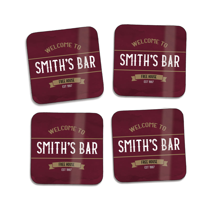 Set of 4 Vintage Pub Coasters