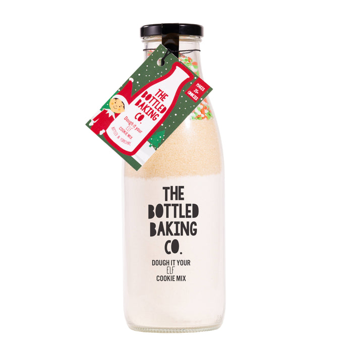 The Bottled Baking Co 'Dough it your Elf' Cookie Baking Mix + FREE Personalised Apron