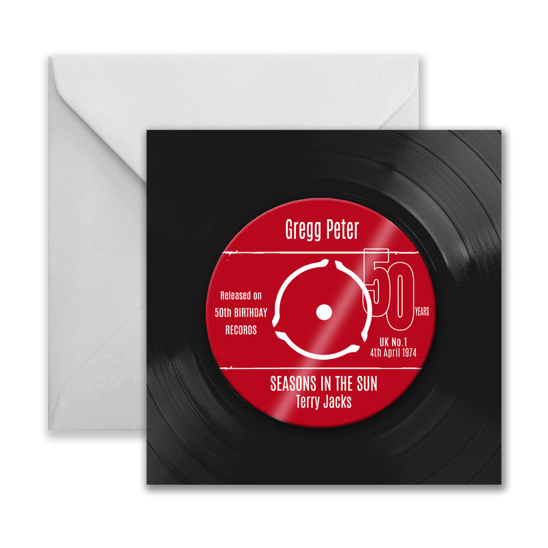 Personalised 50th Birthday Greetings Card & Coaster