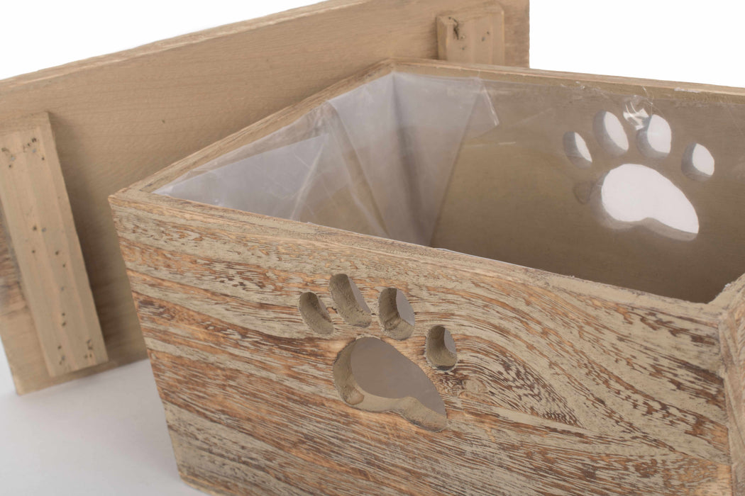 Personalised Oak-Effect Dog Treat Box (Plastic-Lined)
