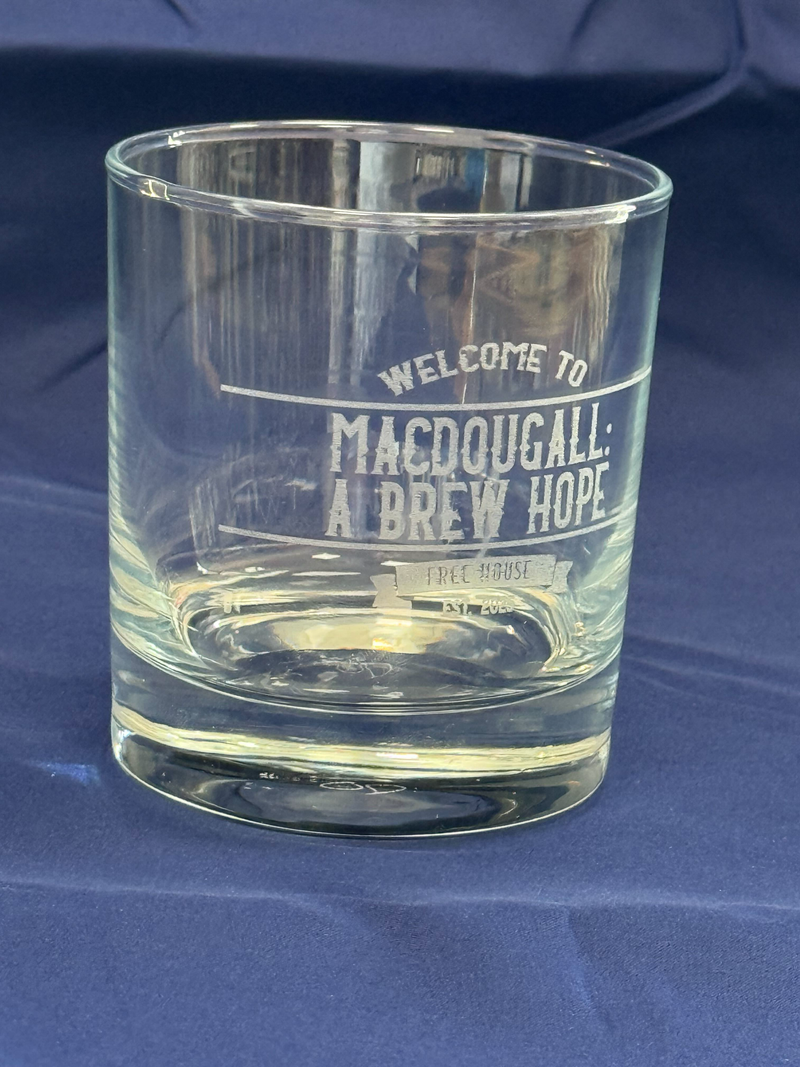 Custom Engraved Whiskey Glass Custom Bar Name | Family Name | Home or Garden Bar Accessory