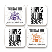 Personalised CrossFit 6AM Club coaster set of four