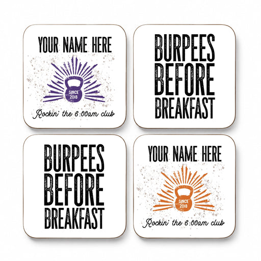 Personalised CrossFit 6AM Club coaster set of four