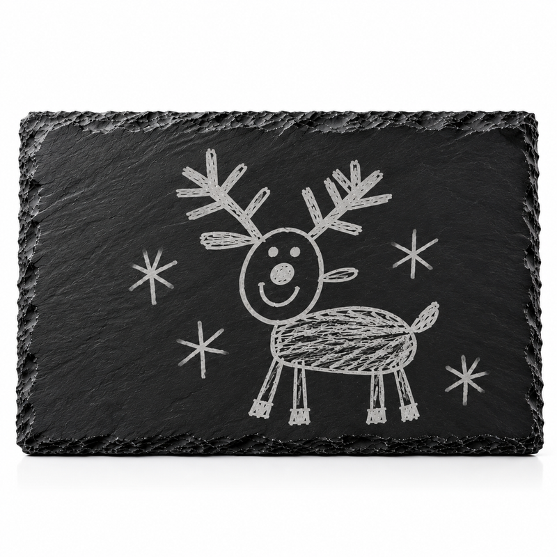 Your Child’s Drawing Christmas Placemat – Personalised Engraved Slate Keepsake