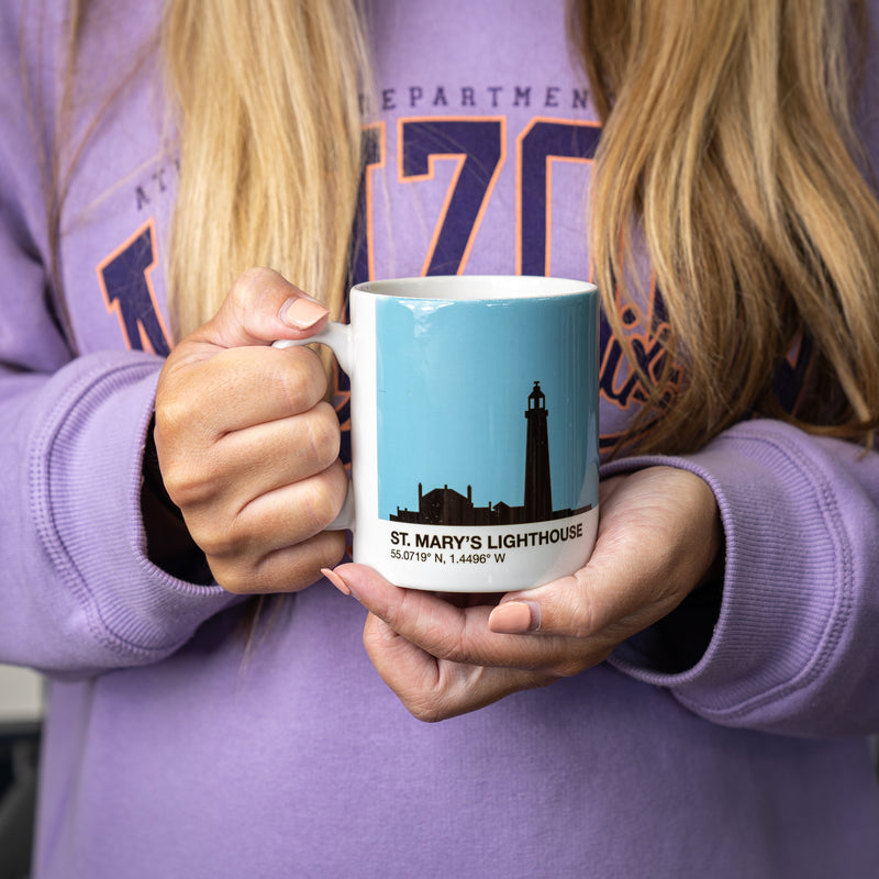 St Mary's Lighthouse Whitley Bay Mug & Optional Coaster