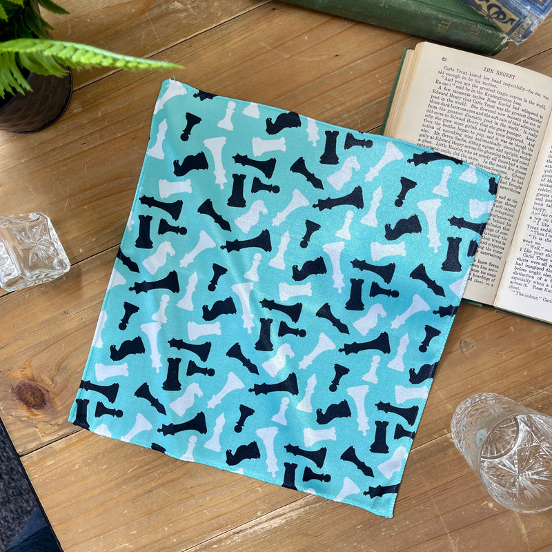 Chess Themed Silk Feel Pocket Square set of 4