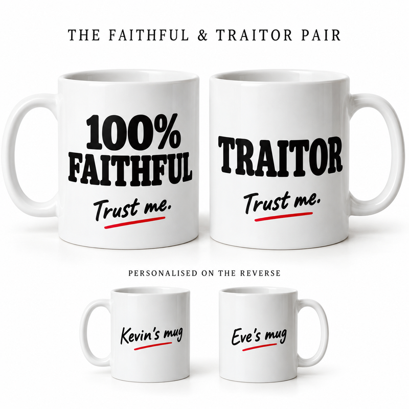 Faithful & Traitor Mug Pair – Optional Personalisation