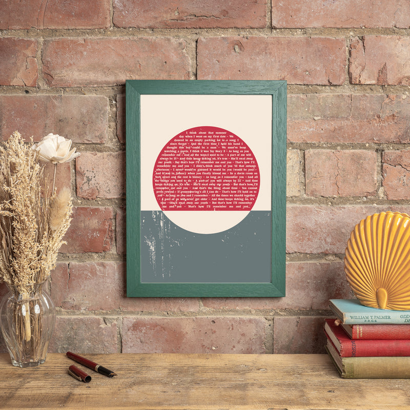 Personalised Song Lyrics Digital Print | Custom Wedding Anniversary Gift | Retro Modern Wall Art | Digital Download