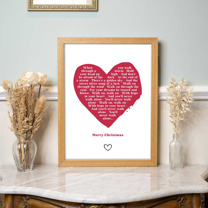Personalised Favourite Song Lyrics Heart Print Abstract Design