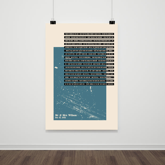 Personalised Wedding Song Lyrics Print – Contemporary First Dance Wall Art