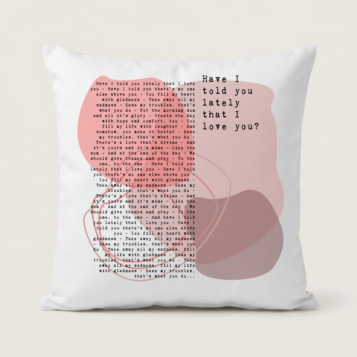 Contemporary Abstract Song Lyric Cushion Cover (2nd Anniversary Gift)