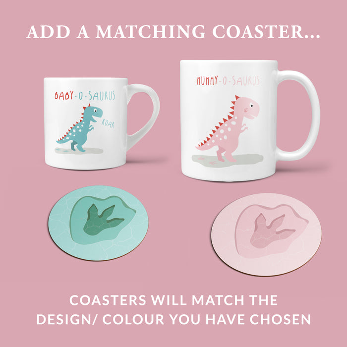 Dinosaur themed Babyccino and Hot Chocolate Personalised Family Mugs