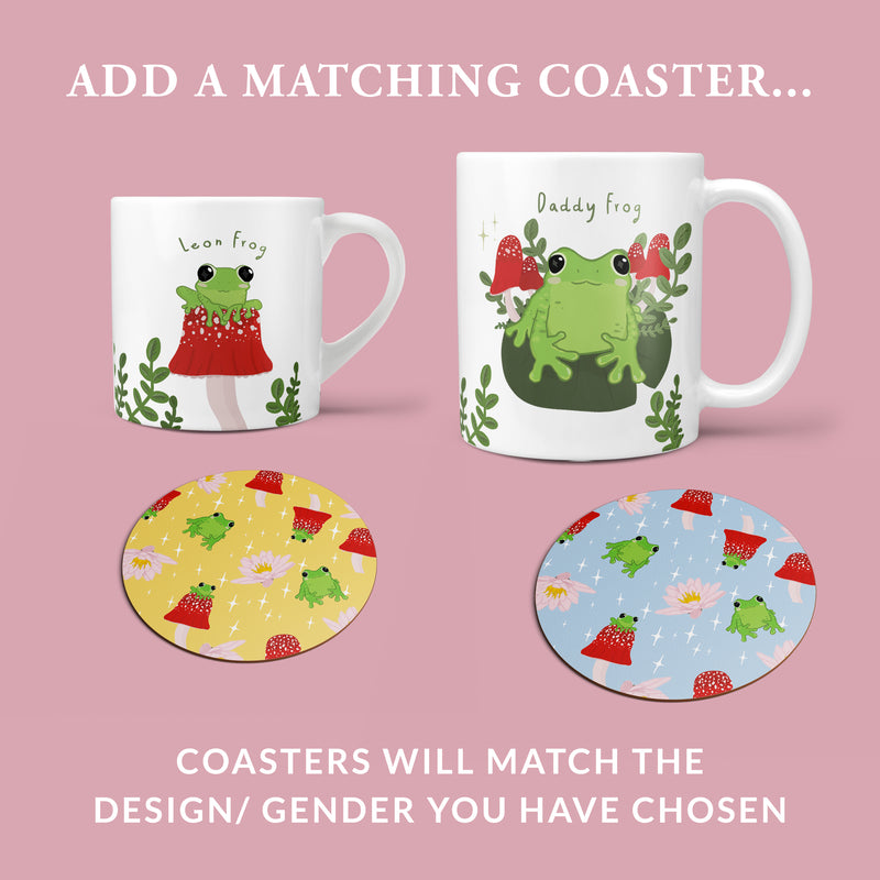 Family Frog Mugs & Coasters - Personalised Spring New Home Gift