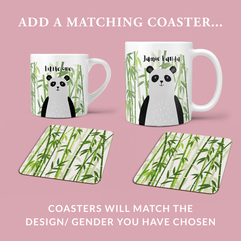 Panda Bear Personalised Mug and Coaster Set - Fun Mummy Daddy Baby Panda Family Gift - Mama Papa Toddler Mug Set Christmas Eve Present