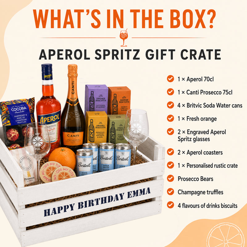 Personalised Aperol Spritz Gift Crate for Two