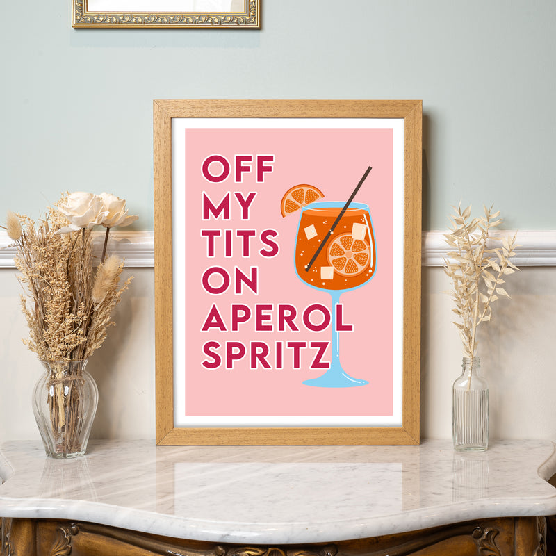 Off My Tits On Aperol Spritz” Wall Art Print – Funny Cocktail Quote Poster | Aperol Print Gift | Available Framed or Unframed