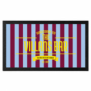 Personalised claret and blue football supporters bar mat with custom bar name and year