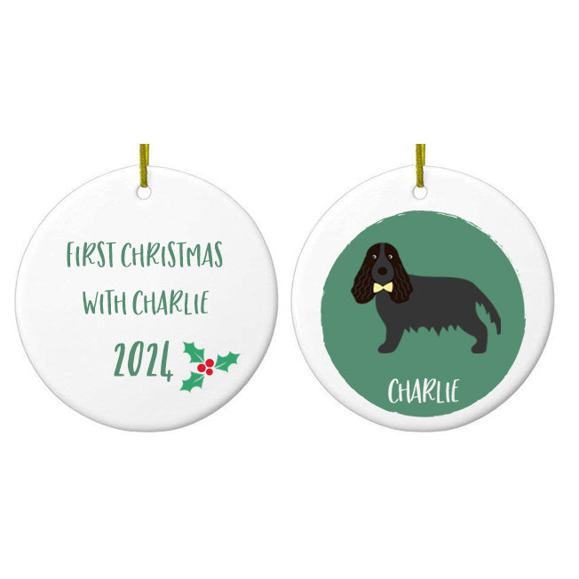 Personalised Black Cocker Spaniel  Christmas Bauble