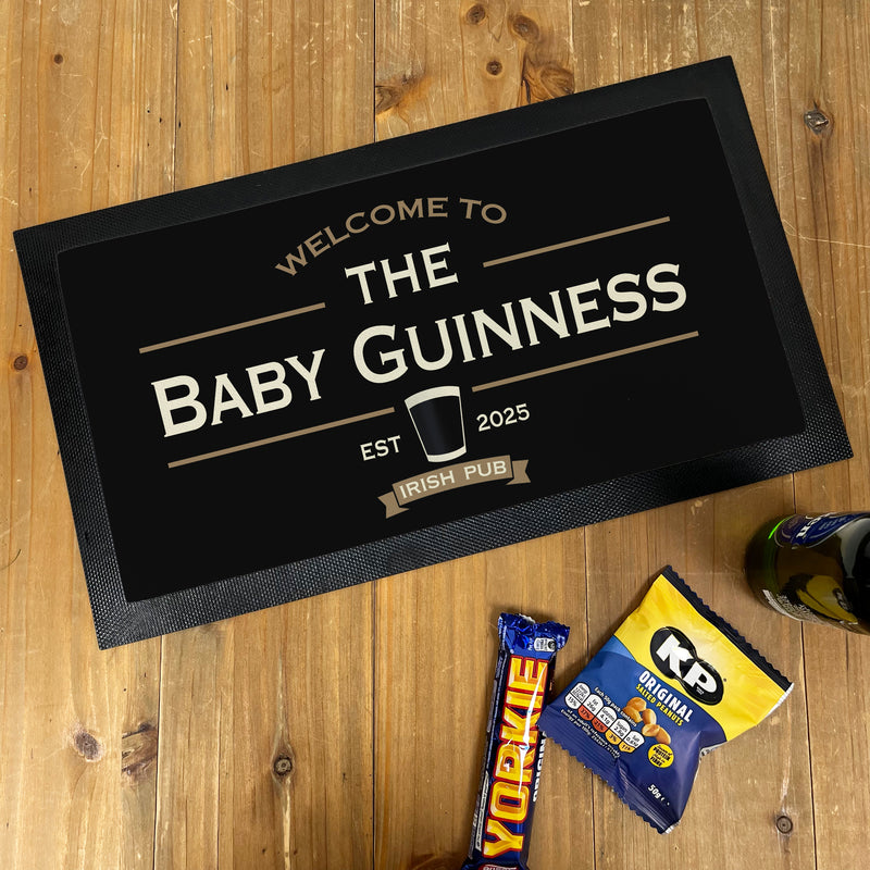Personalised Baby Guinness Irish Pub Bar Mat