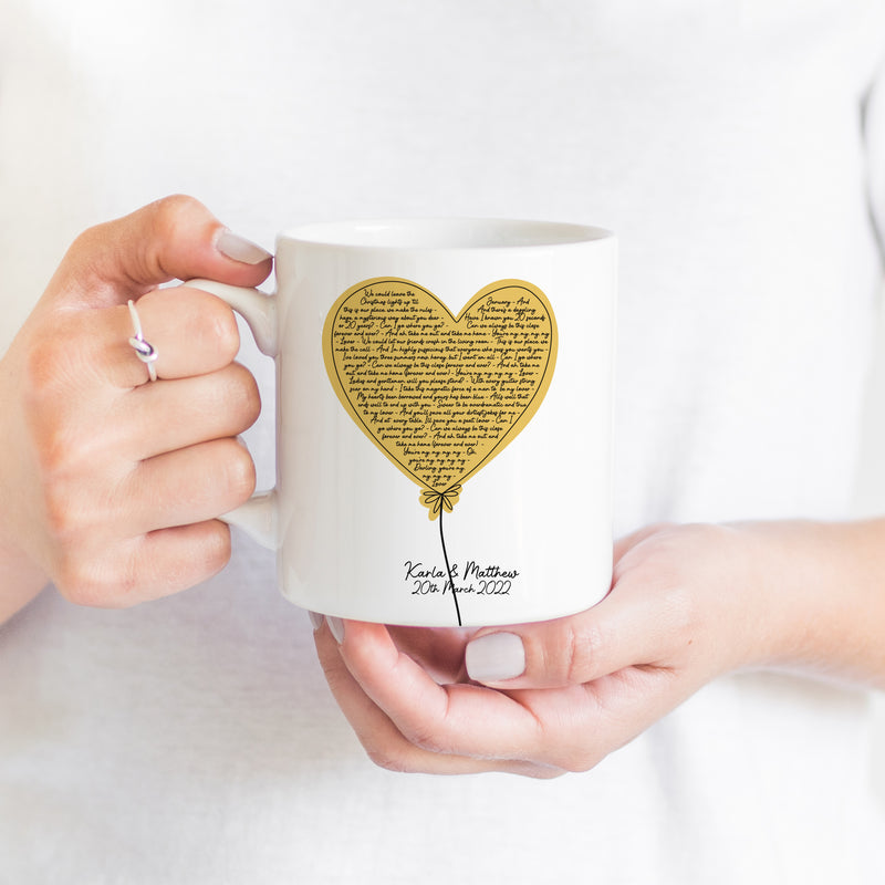 Personalised Balloon Lyrics Mug