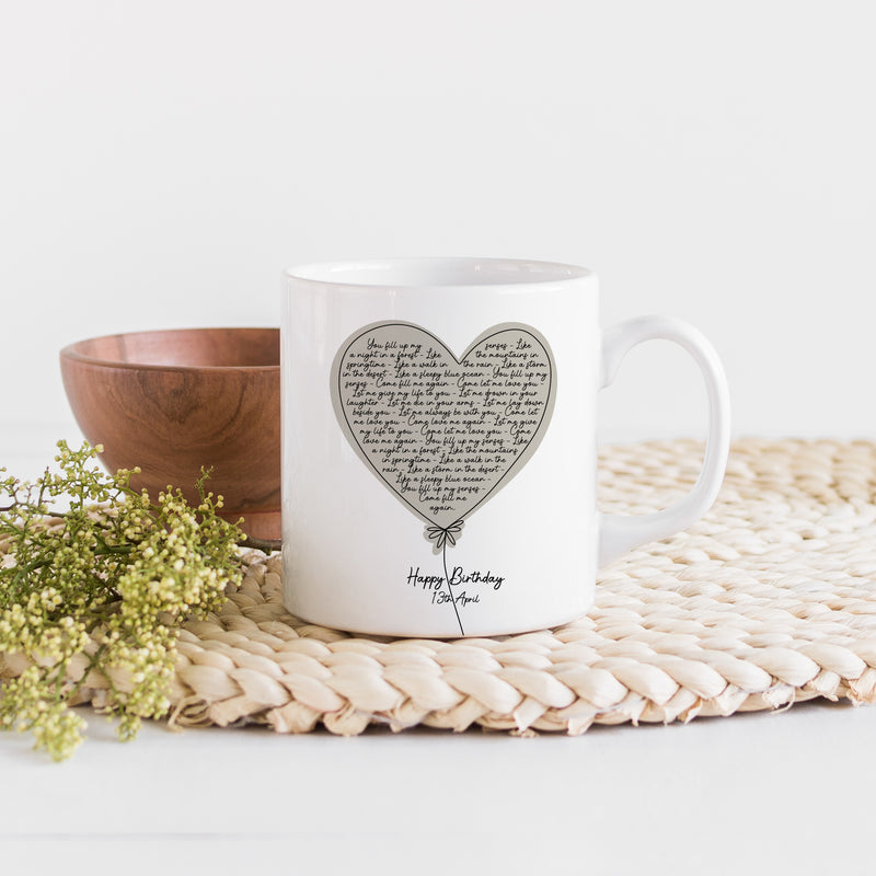 Personalised Balloon Lyrics Mug