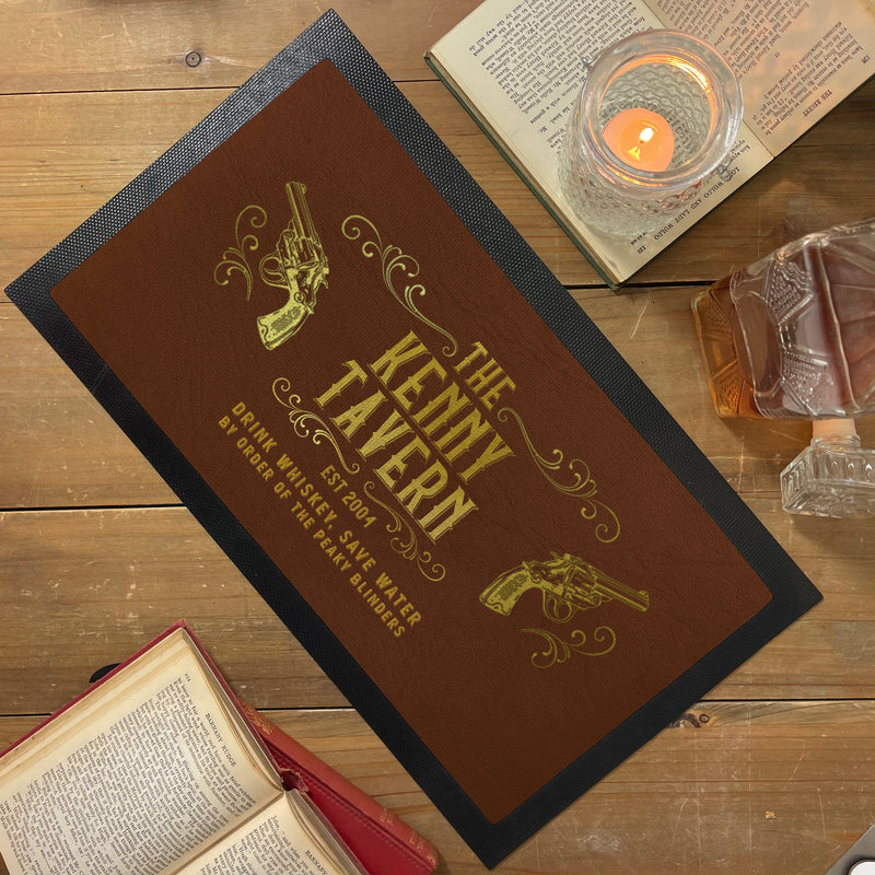Personalised Peaky Blinders Style Bar Mat – The Garrison Tavern Design