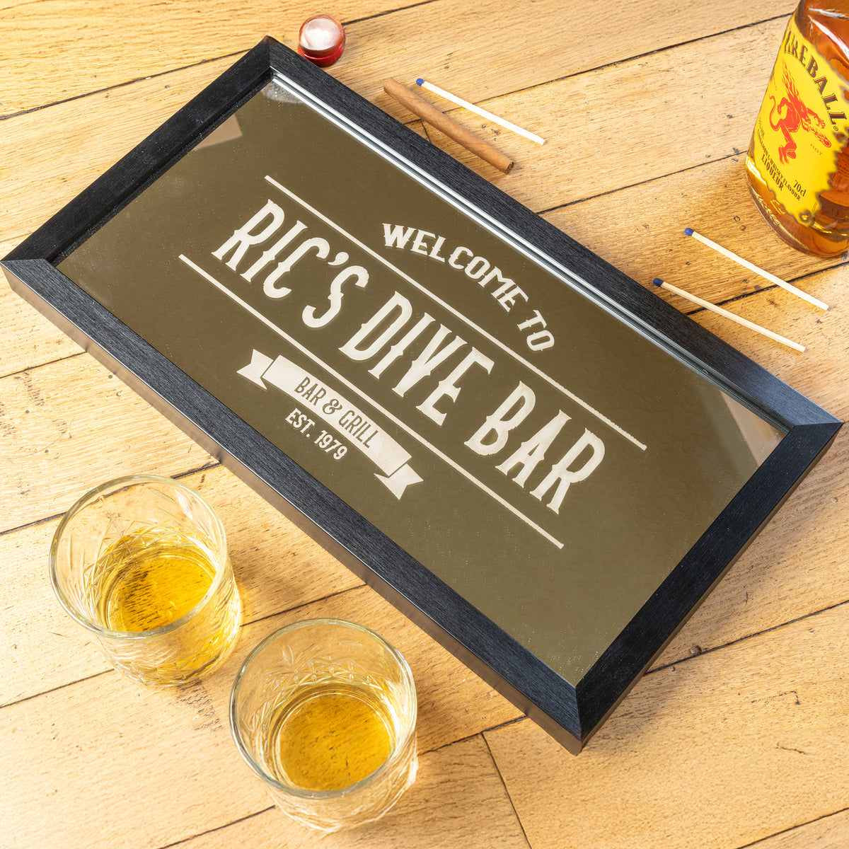 Custom Vintage Mirrored Bar Sign — Not Just A Print