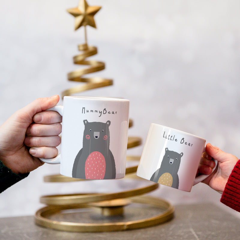 Personalised Bear Family Mug Set – Mum Dad & Baby Matching Mugs