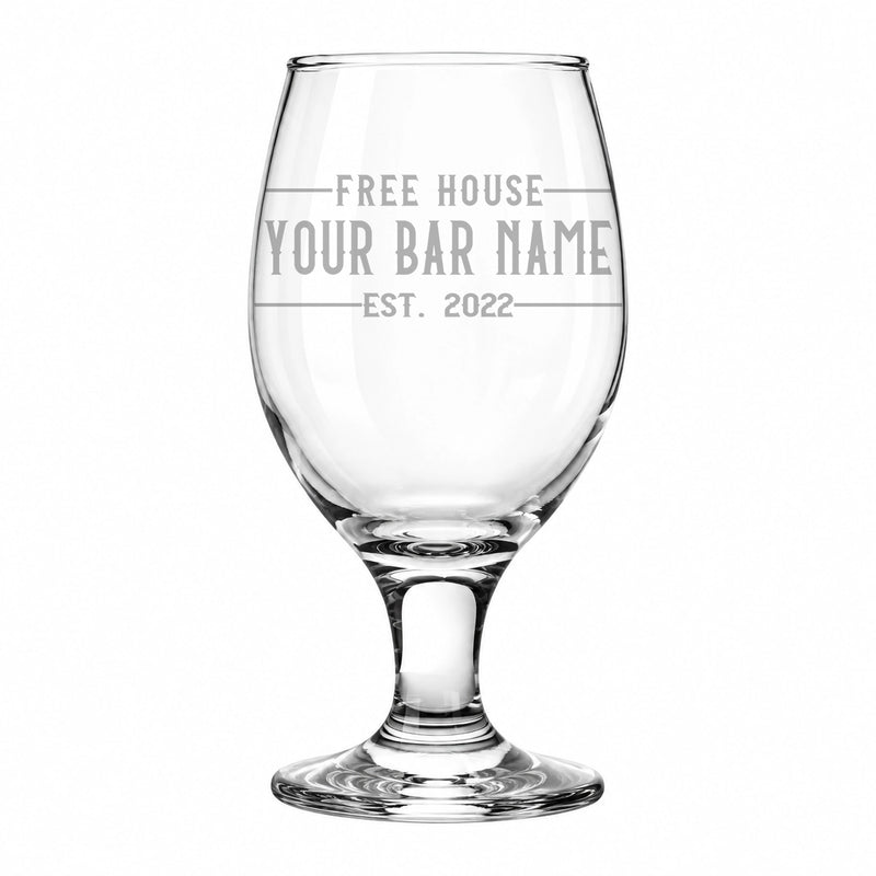 Personalised Beer Goblet – Engraved Vintage Pub Design | 400ml