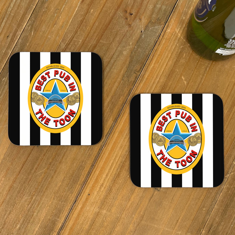 Best Pub in the Toon Coasters – Newcastle Football Inspired Bar Design – Set of 4