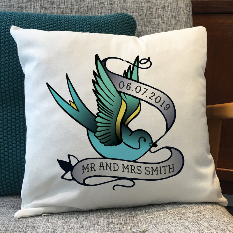 Tattoo Inpsired Homewares - Swallow True Love Tattoo Personalised - 2nd Wedding Anniversary Eternity Present